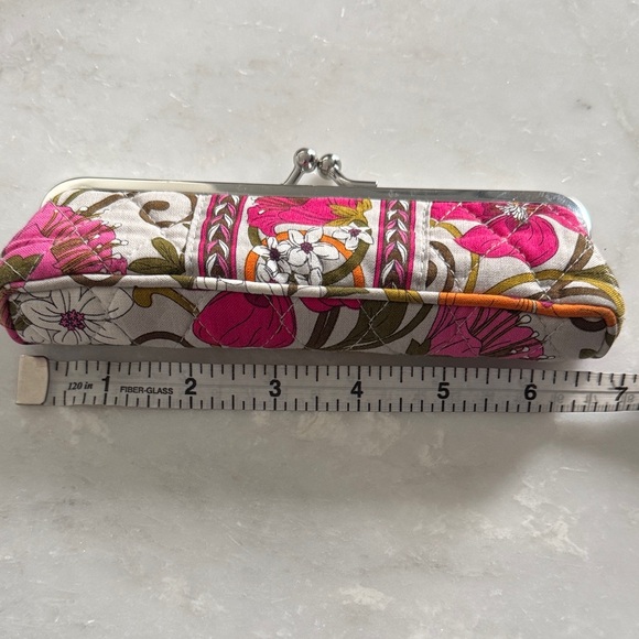Vera Bradley Tea Garden Floral Pink Kiss lock Clutch Organizer - Picture 8 of 8